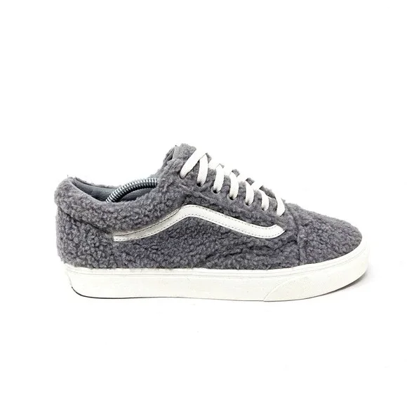 Vans Shoes Womens 10 Cozy Hug Faux Fur Low Top Sneakers Skater Gray Sherpa - Picture 3 of 10